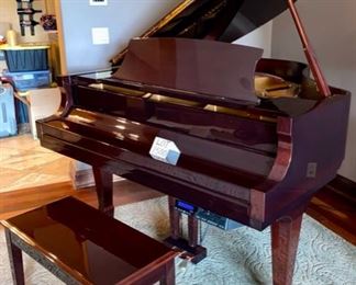 Lot 1500 Asking $7,500.00 ESSEX Designed by Steinway Baby Grand Piano Model EGP-161, Serial No. E105796. Purchased New in 2008 with Digital Player. 5'3" L, Finish is High Gloss, Color/Wood Mahogany. Literally no one has played this piano, it has been tuned regularly and has the Digital Player "Piano Disc" Model No. PDS-228 CFX Silent Drive. Media CD and Piano Disc. Gorgeous Piano and Big Sound Smaller Footprint. Comes with Matching Bench. Similar Pianos are Selling for $9,000 on eBay without the Disc Player which is a $3500.00 Upgrade, so you are getting a steal at this price. Better than new!