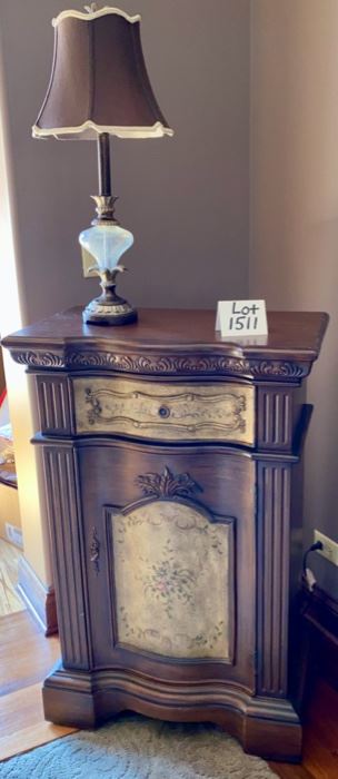Lot 1511 $125.00 Country French Style Painted Cabinet with 1 Drawer and Cabinet Doors Orig. 27.75" W x 16" D x 41" H