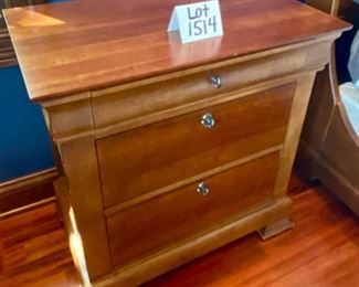 Lot 1514 Asking $595.00 for pair of Virginia Sterling "Marquette" Bedside Tables each with 3 Drawers. orig. Pd. $1329.00 for both at Tom's Price. 28.25" W x 17" D x 29" H