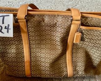 Lot 1524 $70.00 Authentic Coach Signature Tote.Tons of Storage, Center Top Zipper and Great Condition. 18" W x 13" H x 5.5" D