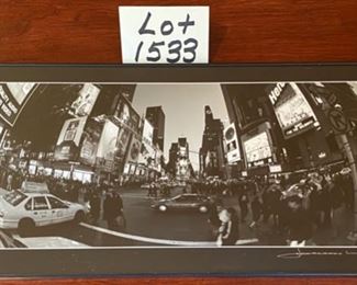 Lot 1533 $30.00 2 Piece Lot. "Love You to the Moon and Back" 8 Clip Photo Board and Black & White Panoramic Photo of Times Square in NYC.