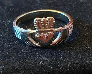 Lot 1546 $125.00 Irish "Claddaugh" Ladies Ring Done in 14KP Gold (KP stands for Plumb Gold Not Plated) Yellow Gold Size