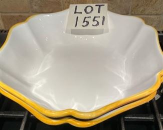 Lot 1551 $50.00 Sur La Table two Large Deruta Pottery Serving Bowls - perfect for Pasta or Salads. Retails $49.99 each