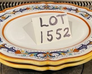 Lot 1552 $70.00 Sur La Table 2 Oval Serving Platters Nova Deruta from Italy - Retails for $69.95 each. Super Nice!