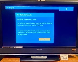 Lot 1569 Asking $100 Sony Bravia Model KDL-46V2500 46" LCD TV