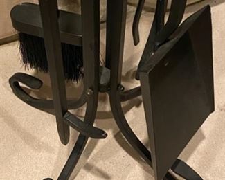 Lot 1572 $95.00 Set of 4 Wrought Iron Fireplace Tools - tallest is 32" high, Very Heavy Duty. This reasonable for a set of this quality.