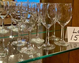 Lot 1574 $18.00. Set of six stemmed wine glasses. There is a very nice weight and "feel" to them.
