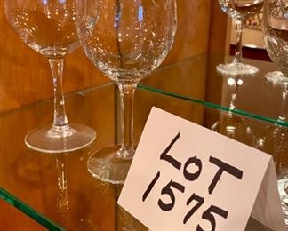 Lot 1575 $25.00. Set of nine stemmed wine glasses. 2 Different sizes