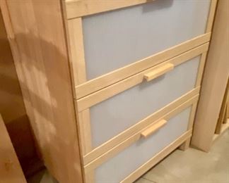 Lot 1578. $40.00 Drawer Cabinet in Beechwood - Each Drawer has Opaque Front, 31.5" W x15" D, x 39" H by Ikea