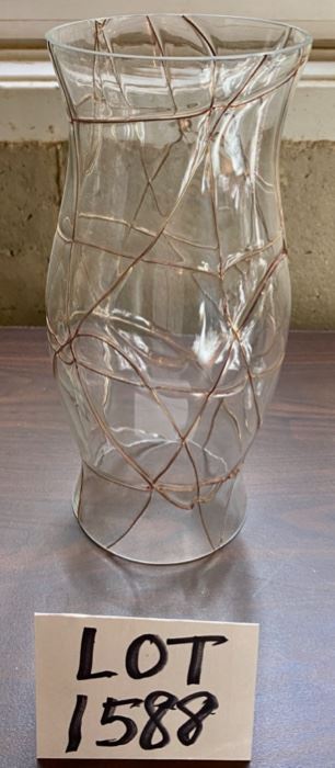 Lot 1588 $27.00 Hurricane Lamp 12" T, Caminal Ceramic Swan Candy Dish 9" long x 6" W x 7" to Swan's Head