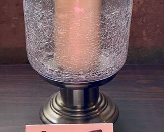 Lot 1591 $36.00 Lot of 3 Candle Holders & Pillar Candles 11" T x 8" Wide Two of Candle Holders & Pillars match