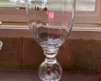 Lot 1594 $25.00. Tall Glass Vase 20" H x 11.5" W at top. Elegant look and feel.
