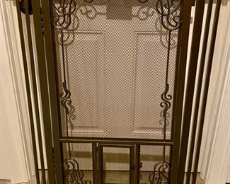 Lot 1598. $90.00. Frontgate Dual Door Mesh Pet Gate. 42" H Tension Mount. Crafted with Fine Mesh Panels, Steel Frame, Auto Close, Fits Doorway 33.5" - 37.5". Retails on FrontGate for $159.20 + Tax and Shipping.