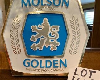 Lot 1618. $20.00. Vintage Molson Golden Beer Sign - another great addition to the wall in your bar or man cave!