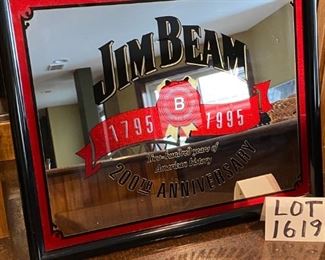Lot 1619. Asking $20. Jim Beam 200th Anniversary 1795-1995 Mirror Sign