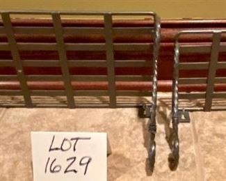 Lot 1629. Asking $25 for the Pair. 2 Pc Lot Metal Wall Shelves -- on the left measures 15" L x 7" W and on the right measures 10" L x 6" W. - very functional items that could go just about anywhere.. Shown here the underside of the shelves