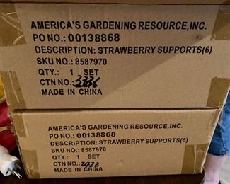 Lot 1633 Asking $20. Outdoor Strawberry Supports - 2 Sets of 6 in each box originally $18.95 ea.