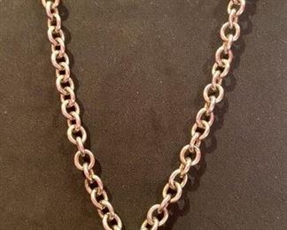 Lot 1610. Asking $325. Tiffany and Co. 1837 Padlock Necklace on 16" thick sterling chain with Original Box. Sterling Silver 925, Front of Padlock says 925 - T&Co, Authentic. Asking $325