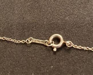 Lot 1609. . Sorry No Card on This one! Asking $150 Sterling Silver Tiffany & Company Signed Paloma Picasso necklace , with T&Co. on tag. Spain.
