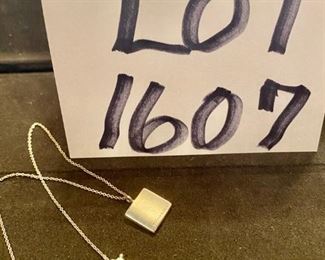 Lot 1607A. Asking $150. Tiffany & Co. Sterling Silver necklace - 16" with pendant in Script