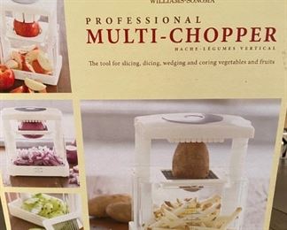 Lot 1605. Asking $25. Correction on Number - so sorry! Williams Sonoma Professional Multi Food Chopper in the Box