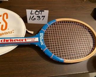 Lot 1637. Asking $22.00. Vintage Chris Evert Wooden Tennis Racket by Wilson, American Star - use for decor or nostalgia - great for hanging on the wall - see further photos!