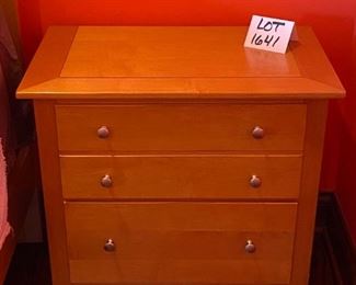 Lot 1641. Asking $750.00 Stanley Furniture Maple Queen Bed with Headboard and Footboard and Mattress/Box Spring. Includes the two side night tables (Tops of nightstands are in Rough Shape). 80" W. There are a number of accompanying pieces to this bed - the Homeowners paid $5,255 for the bed, 2 nightstands, 1 long dresser with mirror, 1 tall 12-drawer dresser and the desk.