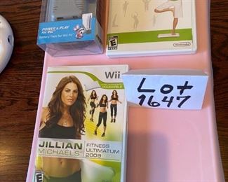 Lot 1647 $42.00 Wii Fit Board with Pink Skin, includes: Wii Fit. and Jillian Fitness Program. Bonus Energizer Battery Pack for the Wii Fit Board.