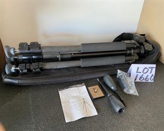 Lot 1660. $75.00 RocketFish 65" Carbon Fiber Tripod w/ Case & Attachments