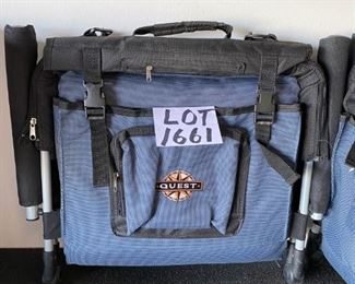 Lot 1661. $24.00 Pair of Quest Portable Camper Chairs with shoulder straps