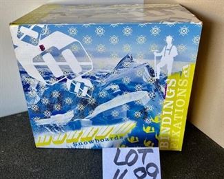 Lot 1689 $40.00 Morrow Snowboard Bindings- 6-10W Blue Ice