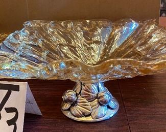 Lot 1683. $18.00. Pair of cute, pressed glass decorative Pedestal bowls