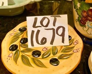 Lot 1679. $25.00. Nonnie's Biscotti Jar, Provincial Olives Trivet and Coffee Mocha coasters