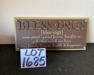 Lot 1685. $15.00 3 inspirational signs :LOVE, HOPE , BLESSINGS