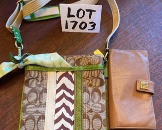 Lot 1703. $48.00. Liz Claiborne Billfold, Coach Crossbody purse