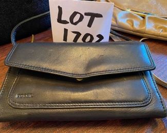 Lot 1702. $20. Style & Co and Fossil Crossbody Purses and an unbranded evening purse in black velvet