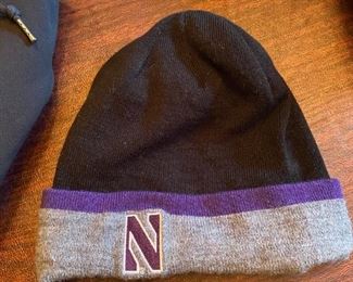 Lot 1695 $40. Northwestern University Women's Soccer Sweatshirt, and Knit hat.