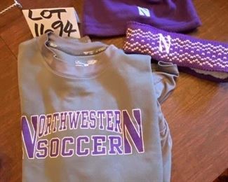Lot 1694. $25.00. Under Armour Med, LS Northwestern Soccer Shirt, 47 Brand Northwestern Headband and Under Armour Northwestern Fleece Hat