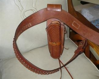 carved leather gun belt