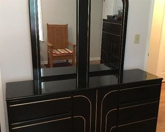 Matching dresser with mirror