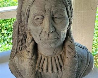 Concrete Native American Bust