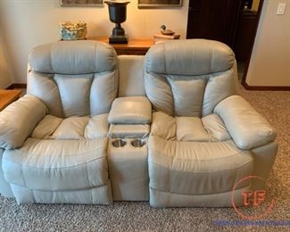 Powered Leather Recliners with Console