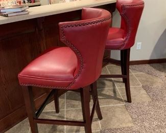 Red Leather Bar Stools