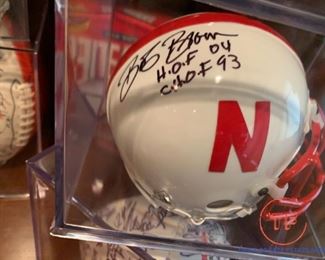 BOB BROWN Nebraska Signed Football Helmet