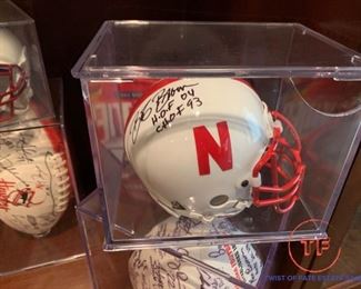 BOB BROWN Nebraska Signed Football Helmet