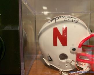 Nebraska Mini Football Helmet Signed by VINCE FERRAGAMO