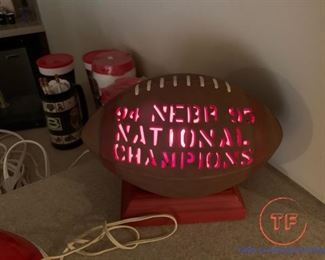 '94 and '95 Nebraska National Champions Light Up Ceramic Football