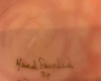 Hand Painted FENTON Uranium Glass - SIGNED