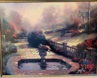 THOMAS KINKADE "Gardens Beyond Autumn Gate" Limited Edition on Canvas