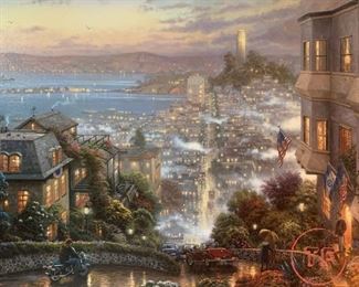 THOMAS KINKADE "San Francisco, Lombard Street" PUBLISHER PROOF on Canvas Limited Edition 